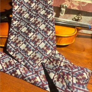 Bill Robinson Men's Necktie Tie Silk maroon Basket Weave Pattern Made USA